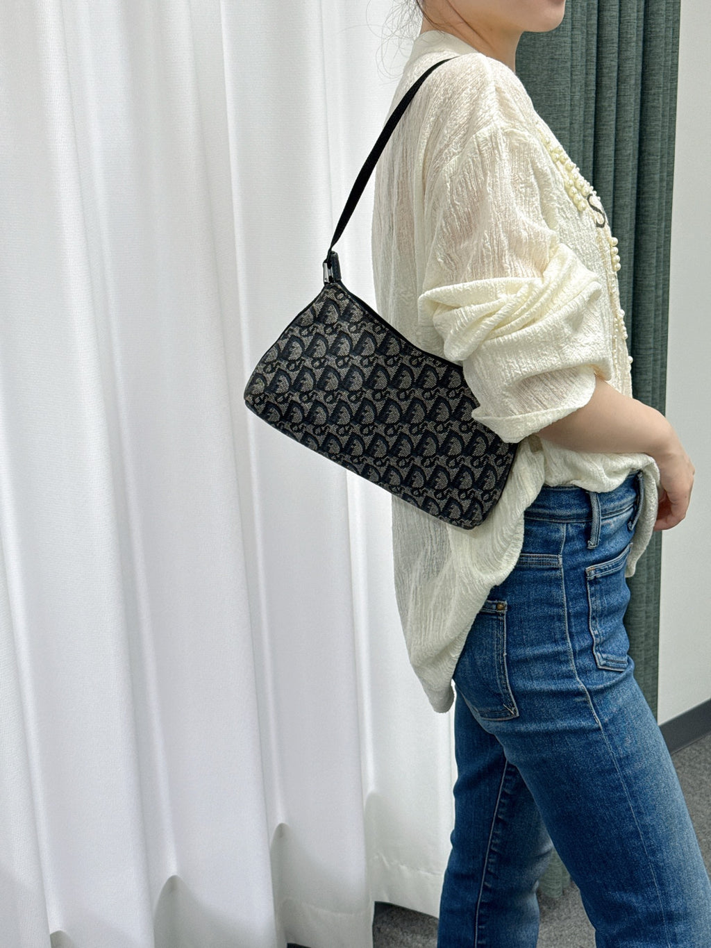 DIOR D'oblique Denim Shoulder bag