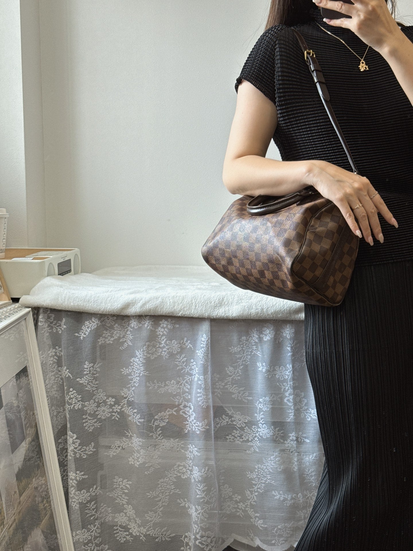 LOUIS VUITTON Damier Speedy25 Handbag