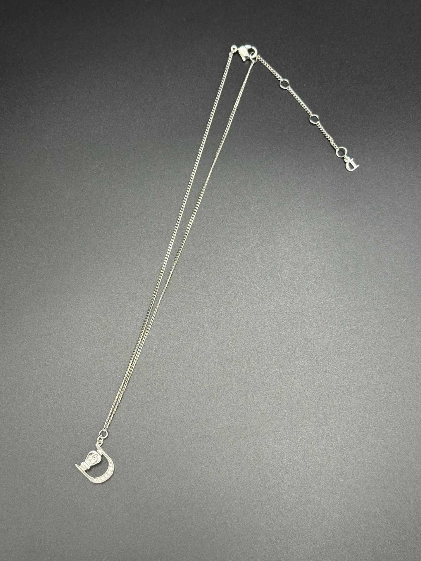 DIOR Rhinestone CDLogo Necklace
