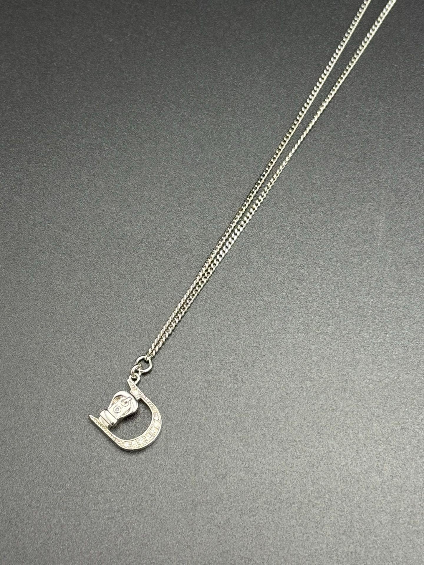 DIOR Rhinestone CDLogo Necklace
