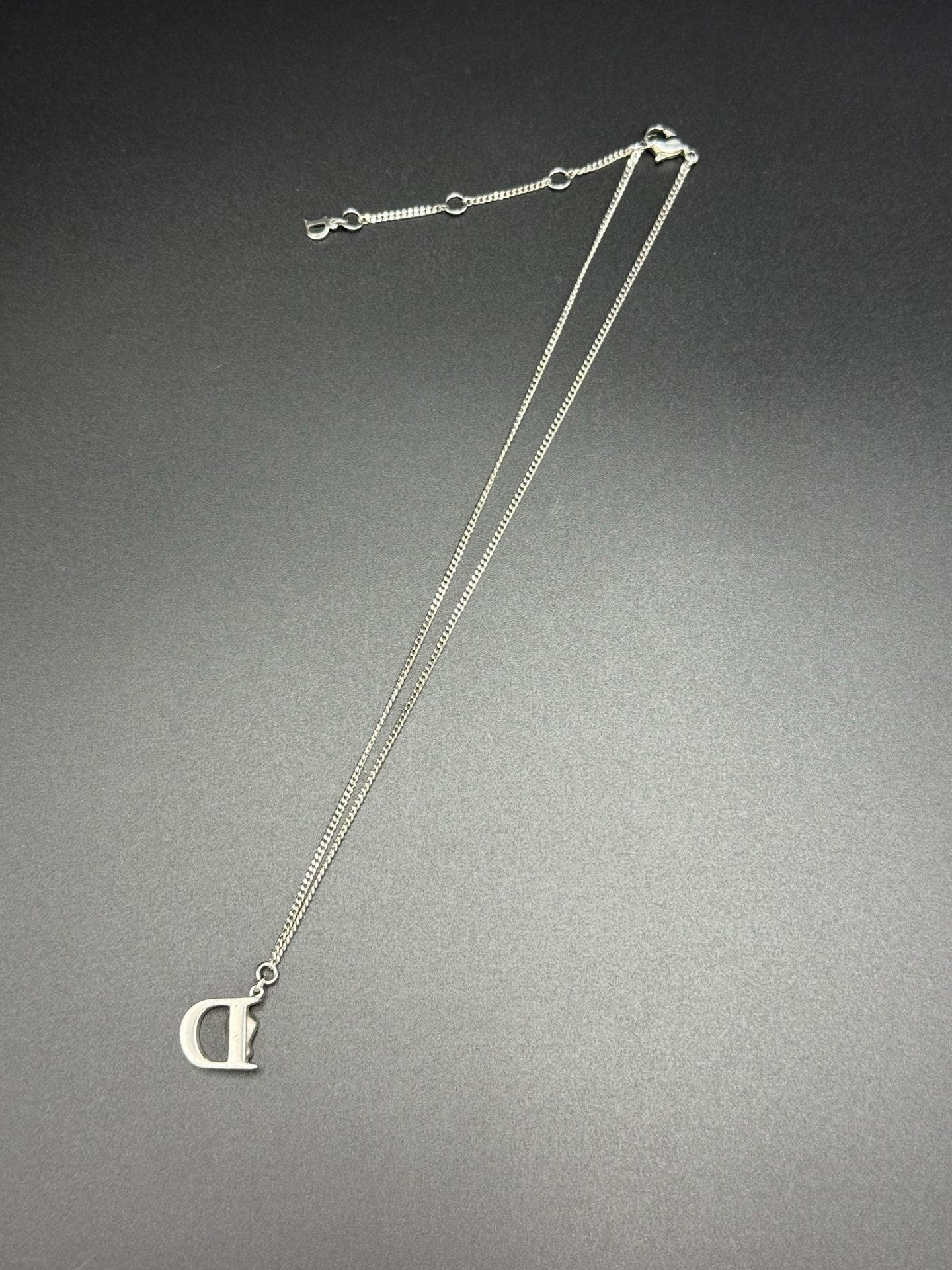 DIOR Rhinestone CDLogo Necklace