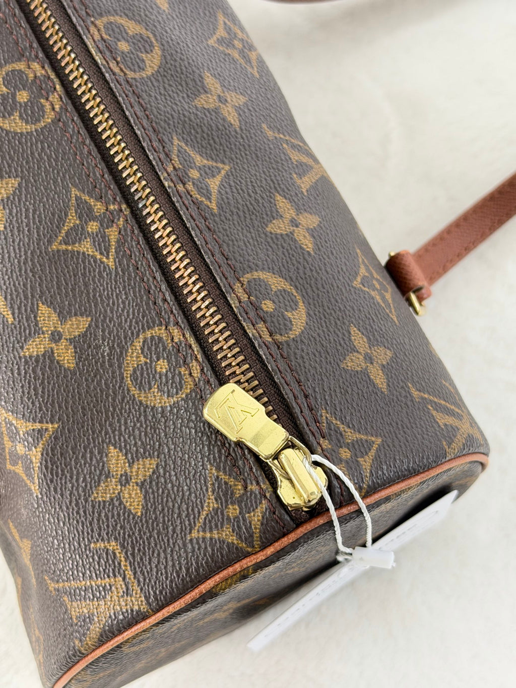 LOUIS VUITTON  Red Leather handle Papillon Bag