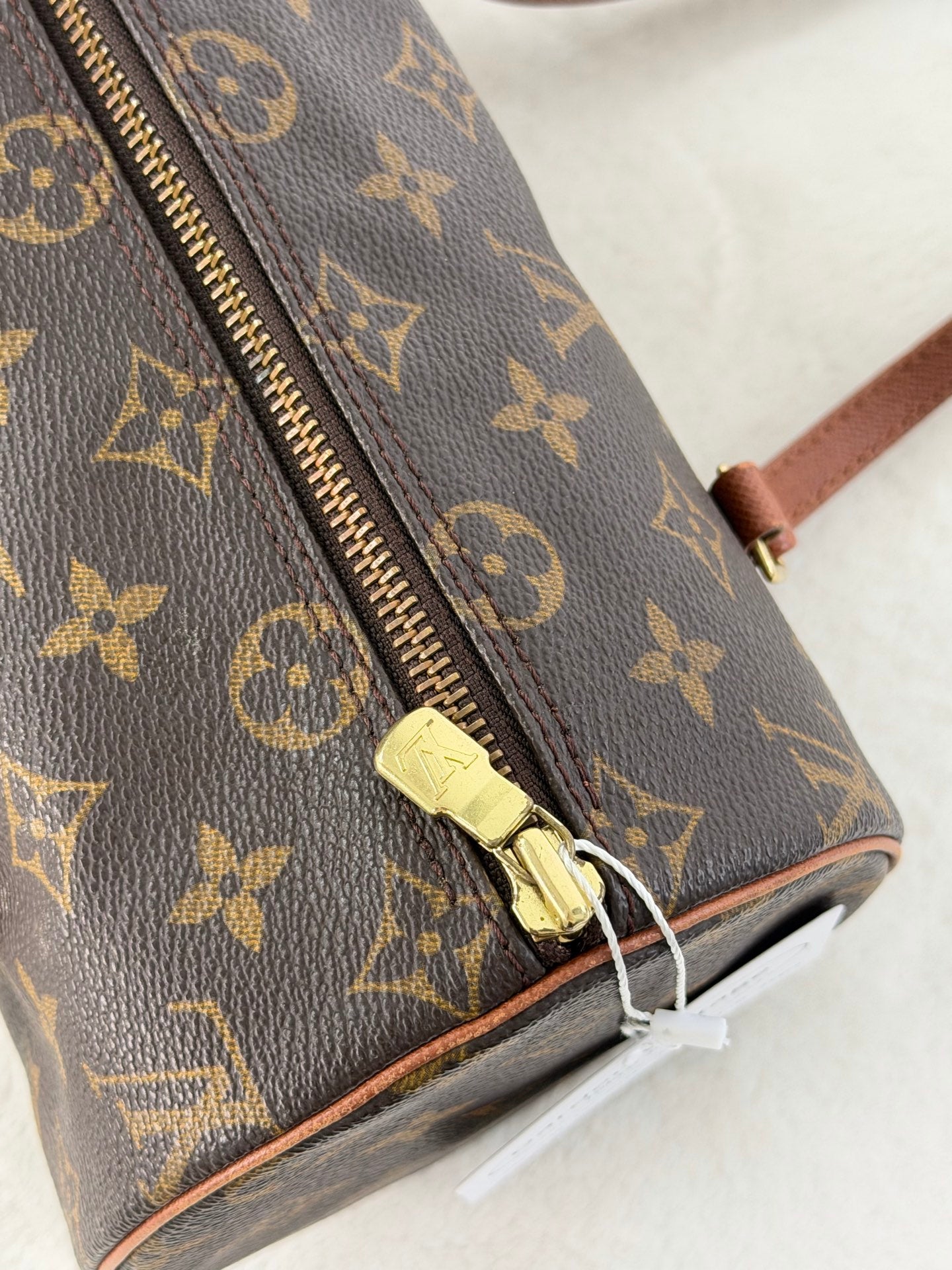 LOUIS VUITTON  Red Leather handle Papillon Bag