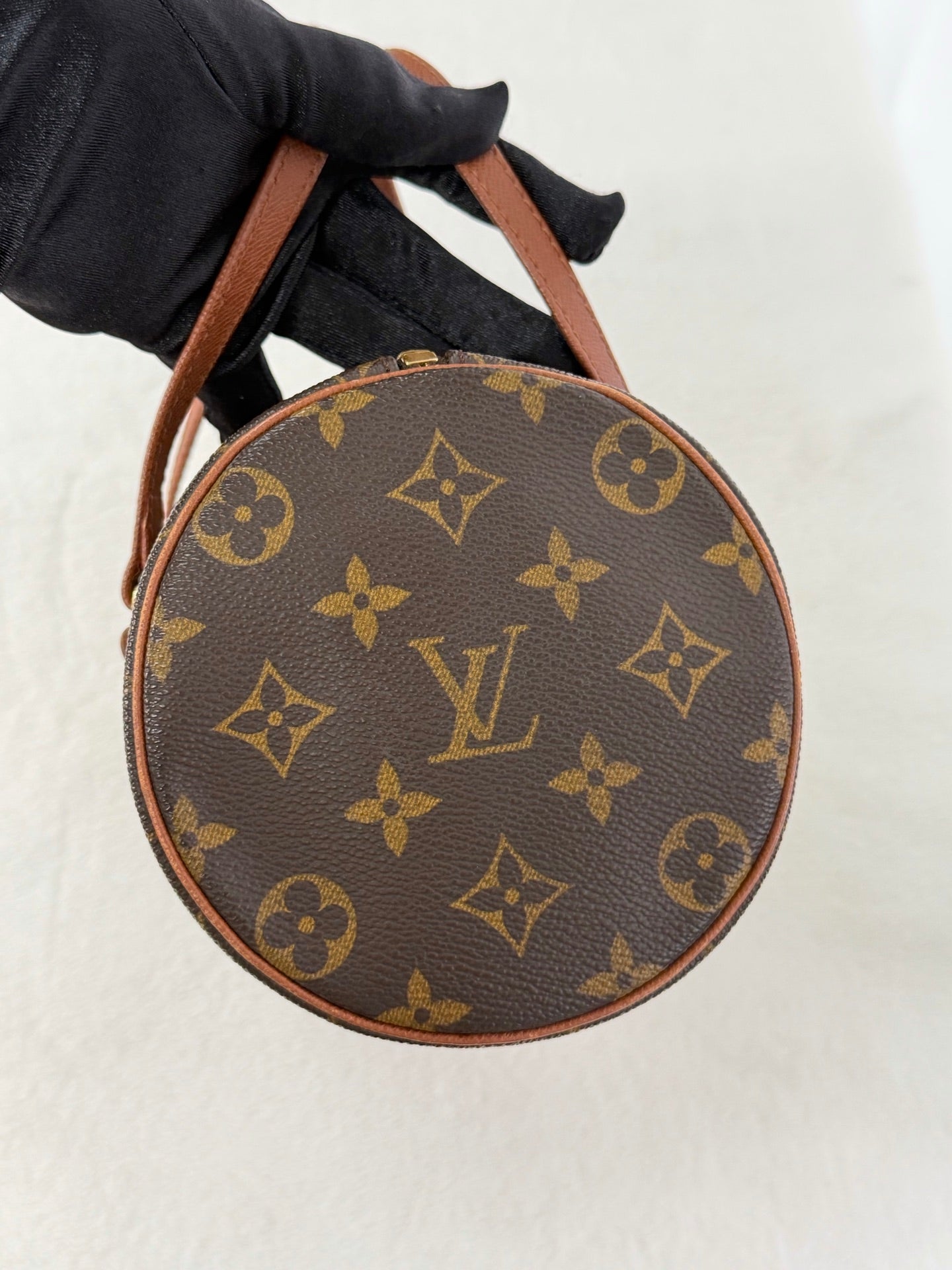LOUIS VUITTON  Red Leather handle Papillon Bag
