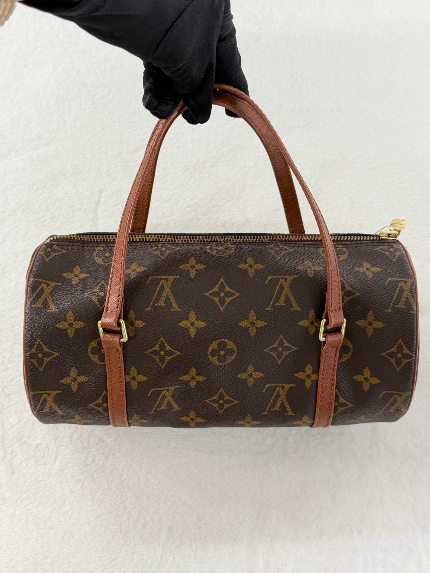 LOUIS VUITTON  Red Leather handle Papillon Bag