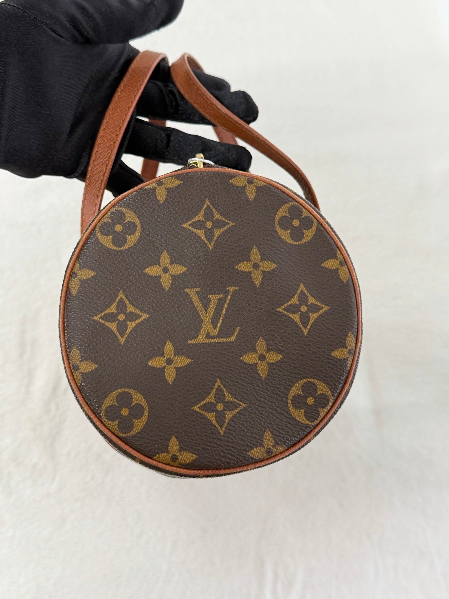 LOUIS VUITTON  Red Leather handle Papillon Bag