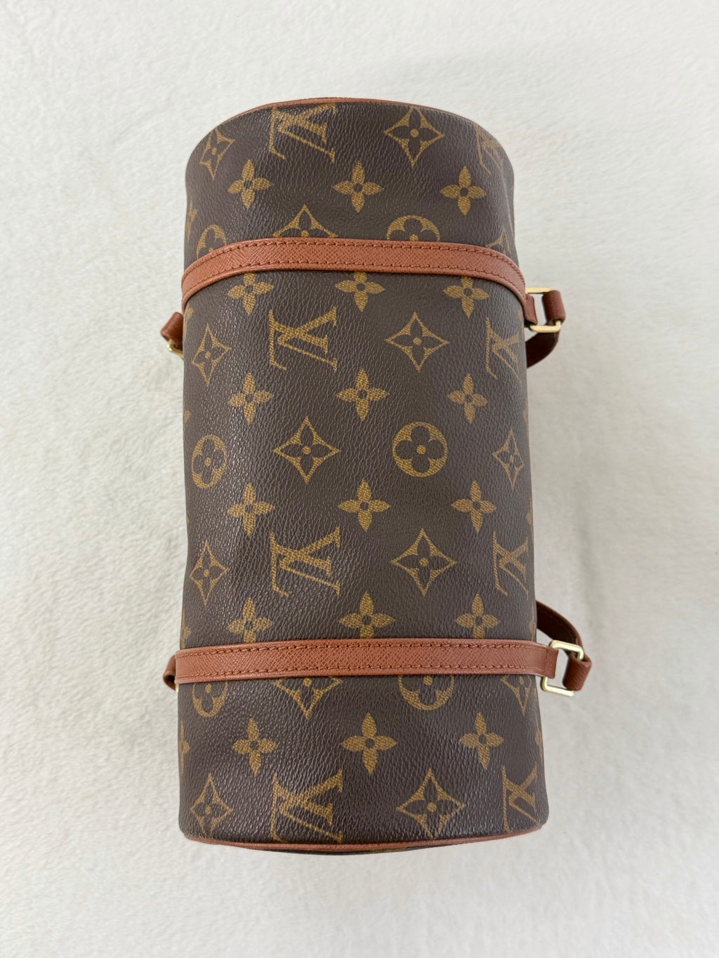 LOUIS VUITTON  Red Leather handle Papillon Bag