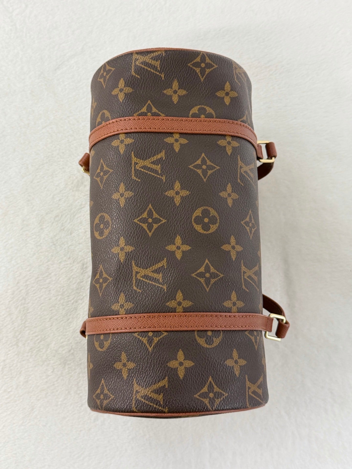 LOUIS VUITTON  Red Leather handle Papillon Bag