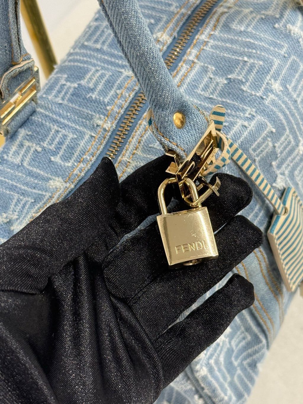 FENDI Embossed FF logo  Boston bag