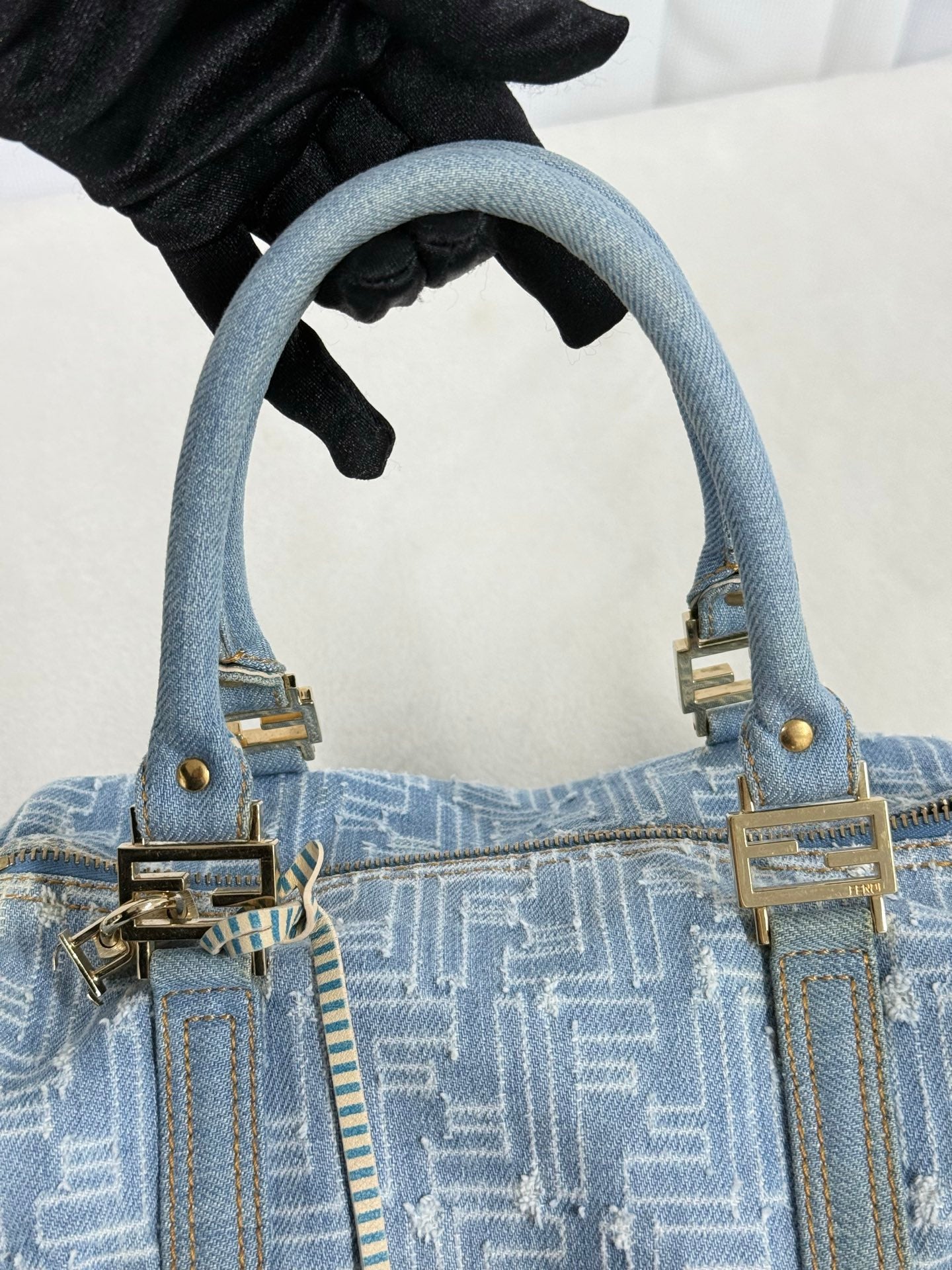 FENDI Embossed FF logo  Boston bag