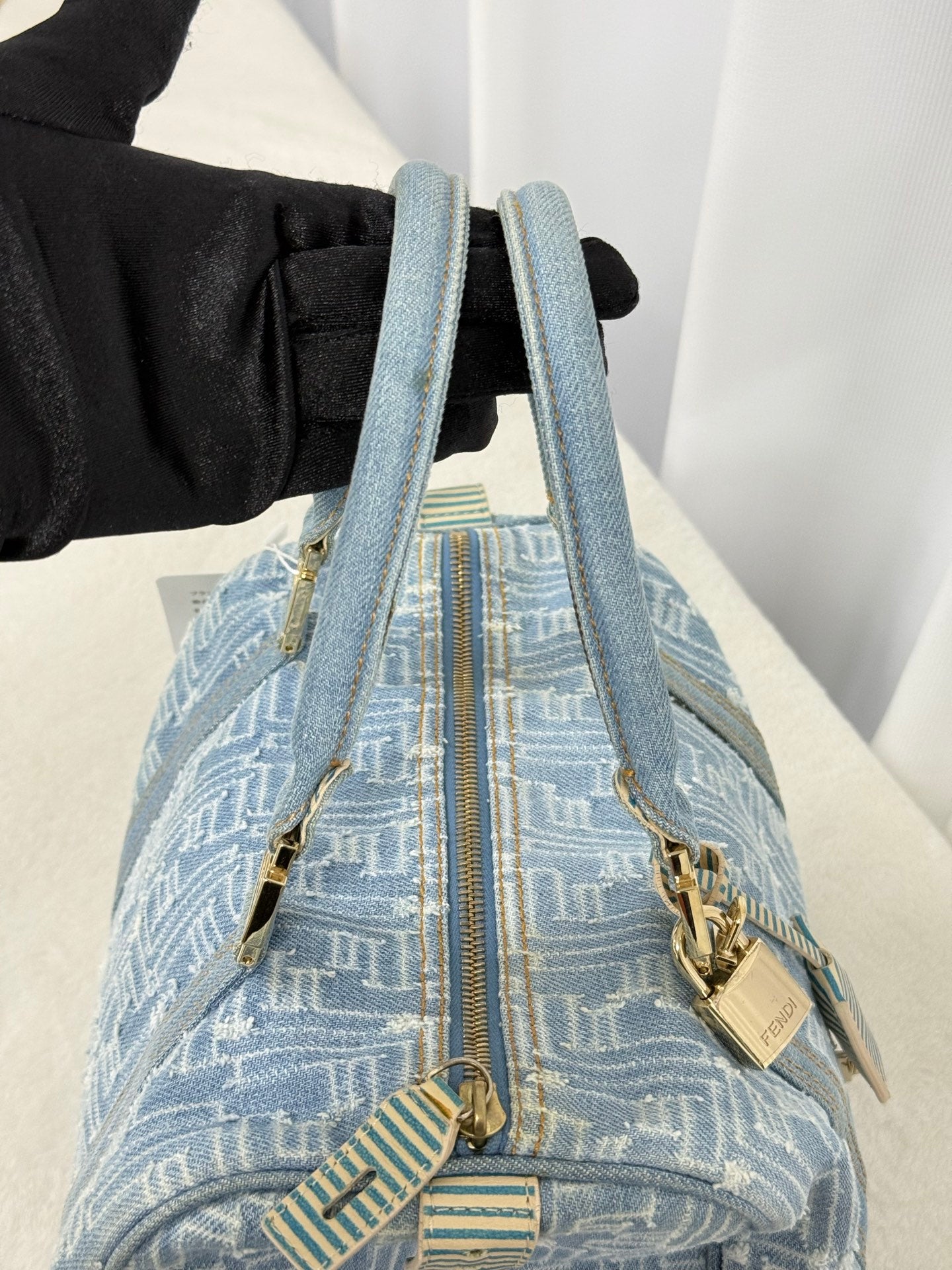 FENDI Embossed FF logo  Boston bag