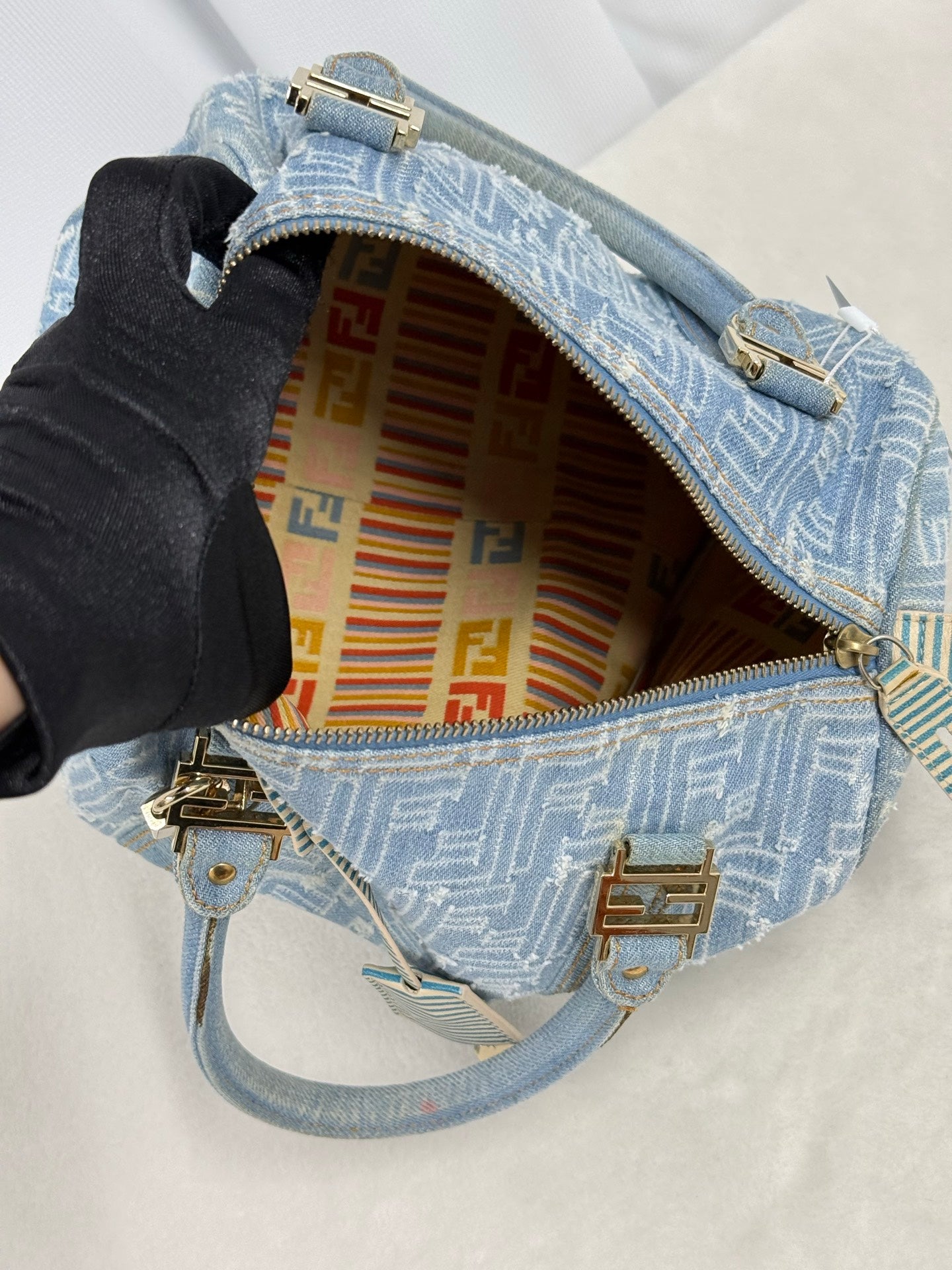 FENDI Embossed FF logo  Boston bag