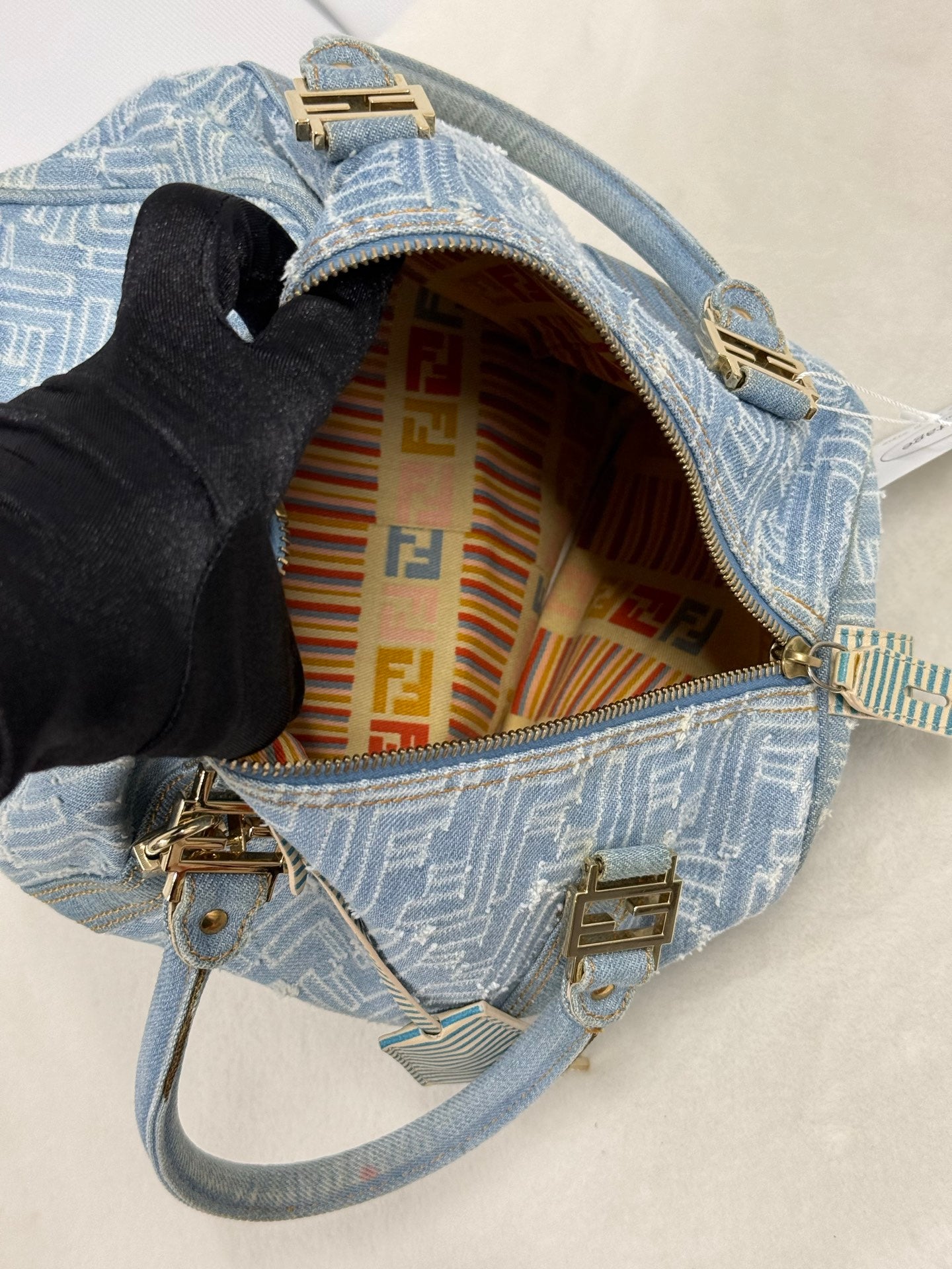 FENDI Embossed FF logo  Boston bag