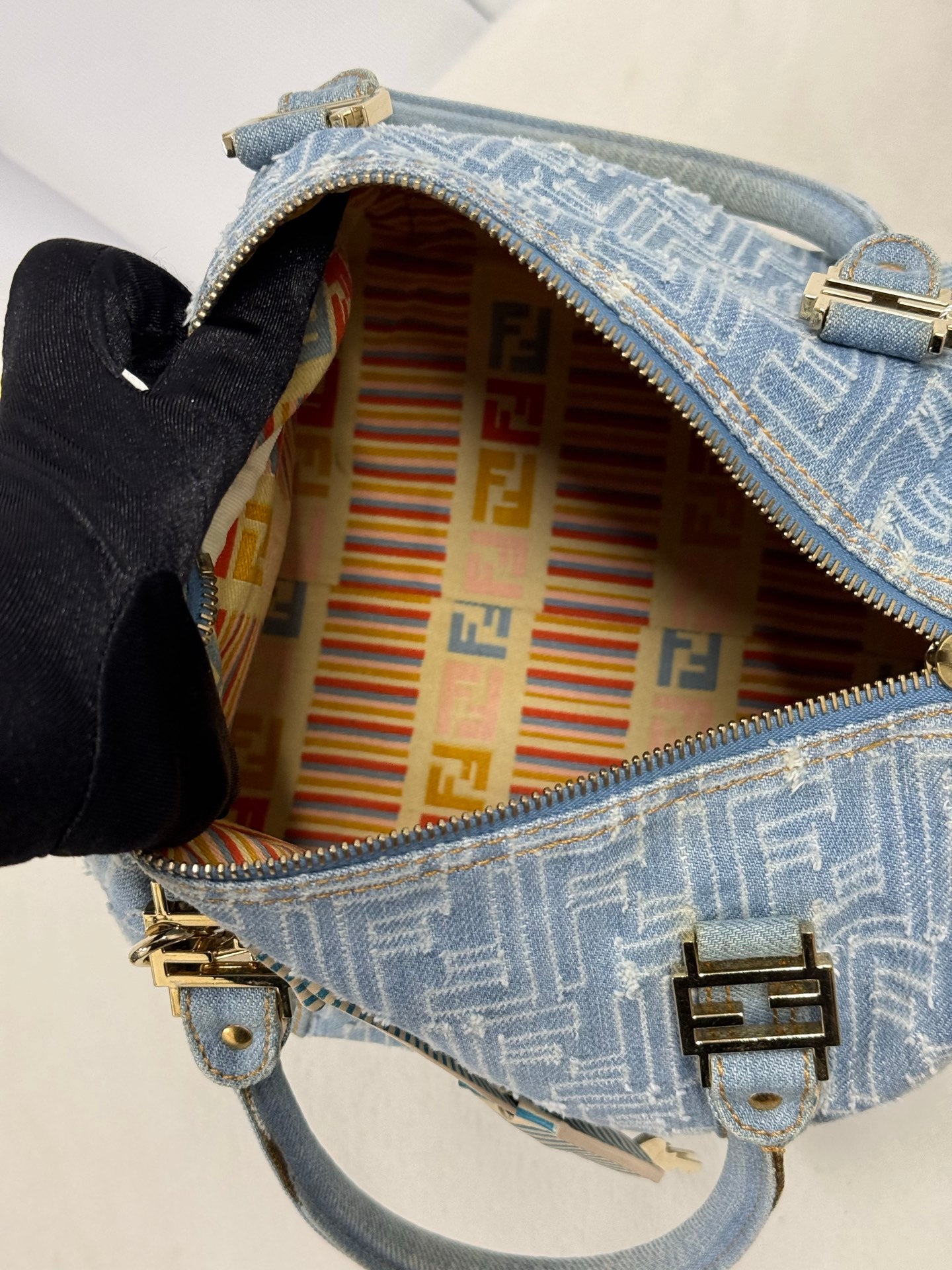 FENDI Embossed FF logo  Boston bag