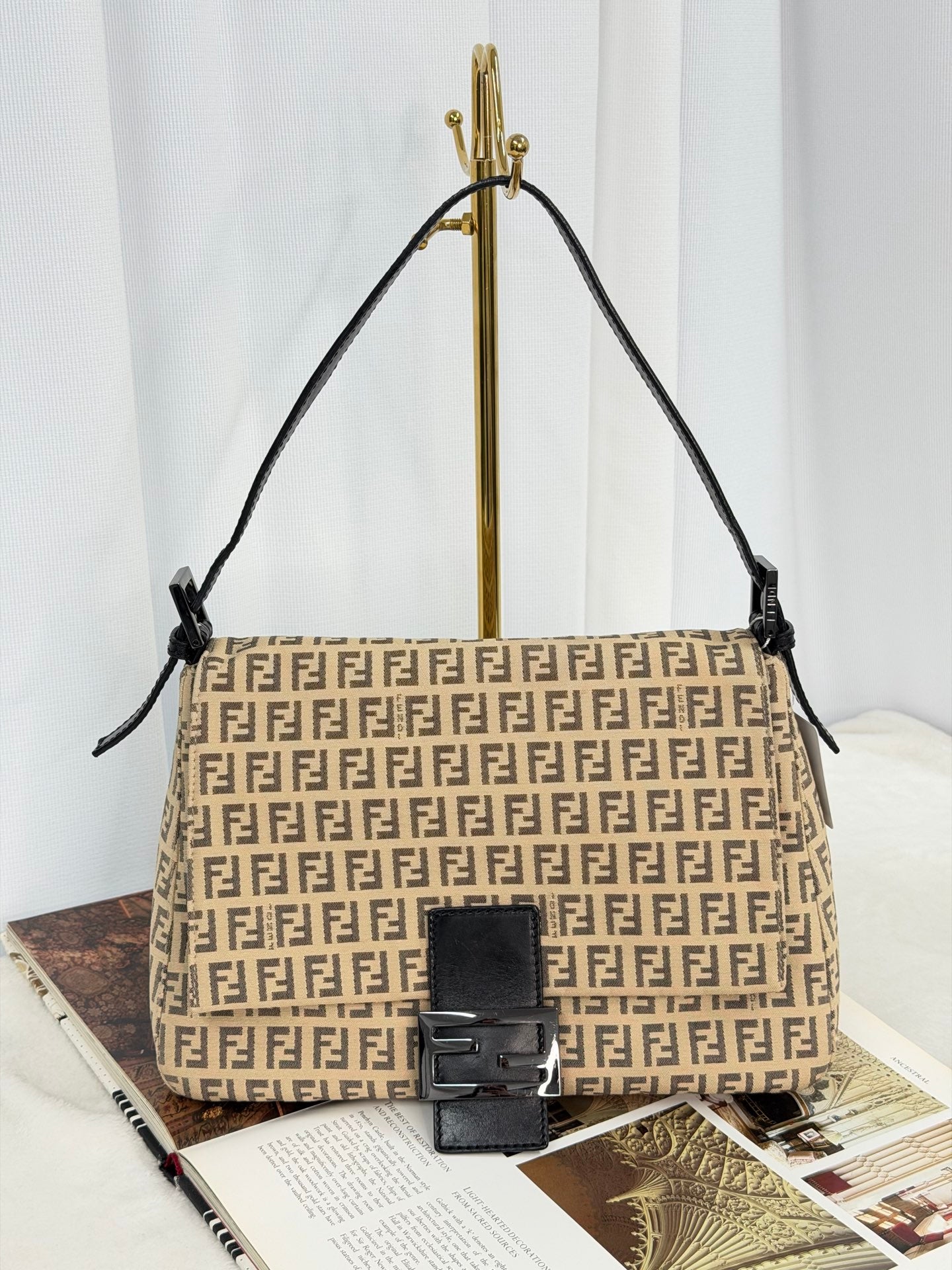 FENDI Zucchino Baguetta Shoulder bag