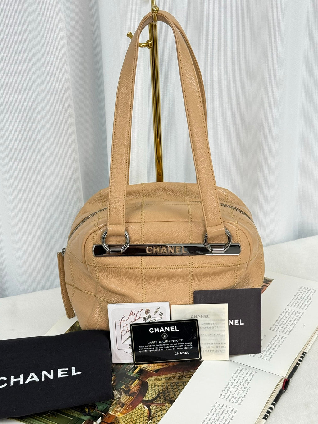 CHANEL Chocolate Bar Boston  Handbag