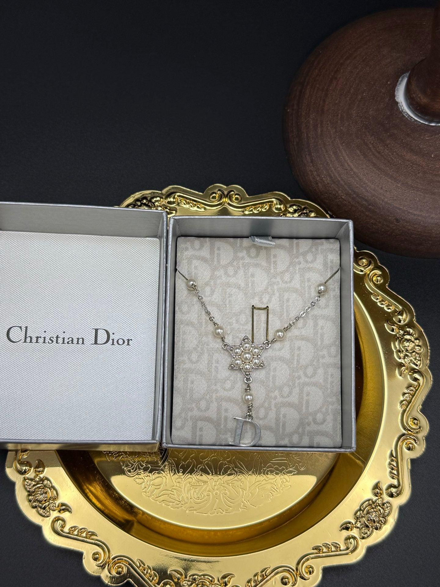 CHRISTIAN DIOR Pearl Rhinestone Necklace