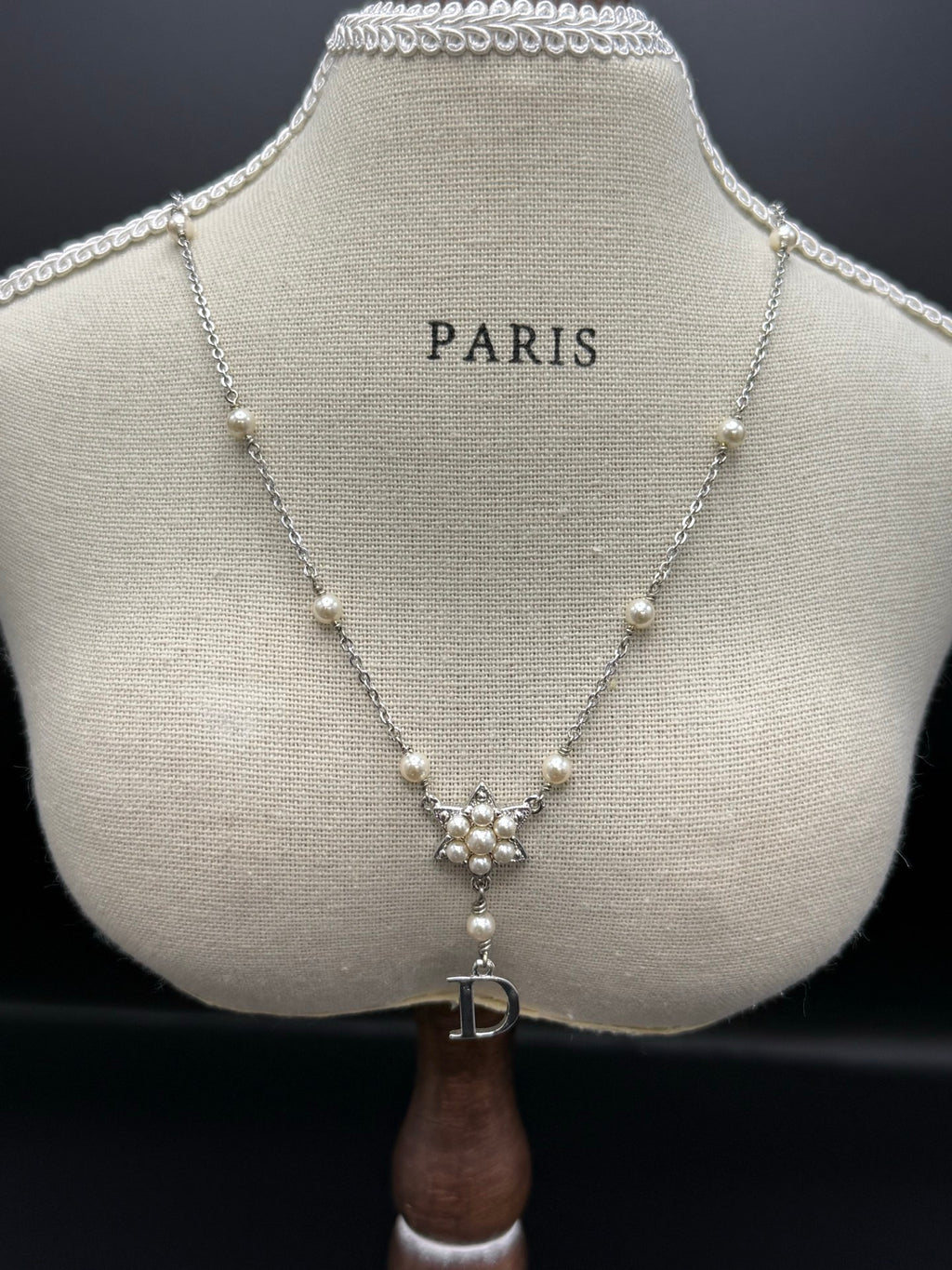 CHRISTIAN DIOR Pearl Rhinestone Necklace