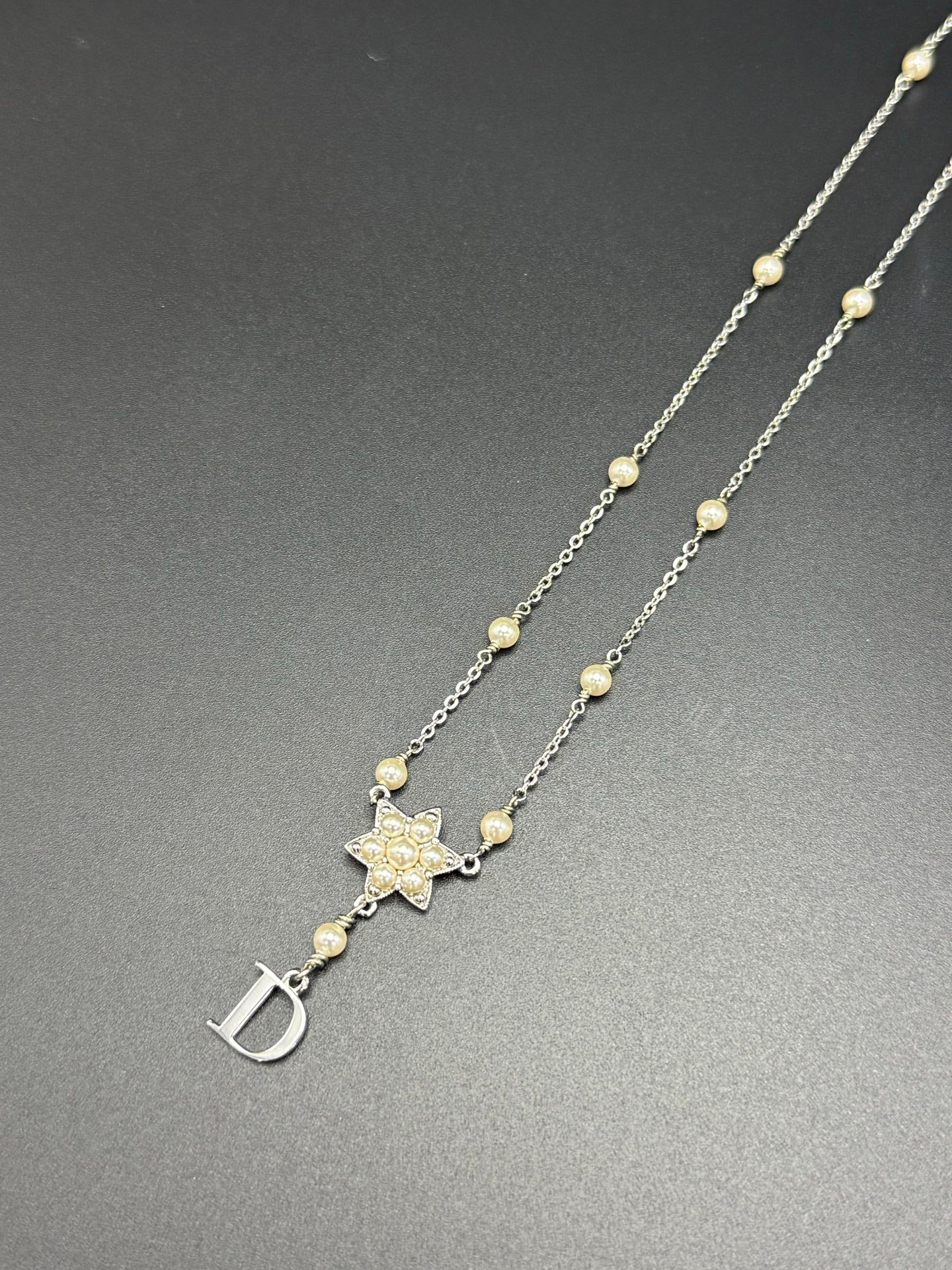 CHRISTIAN DIOR Pearl Rhinestone Necklace