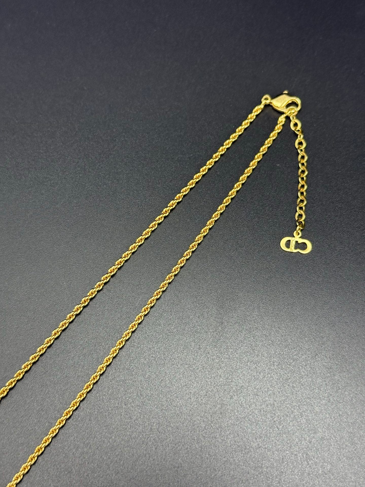CHRISTIAN DIOR Ribbon Rhinestone Necklace
