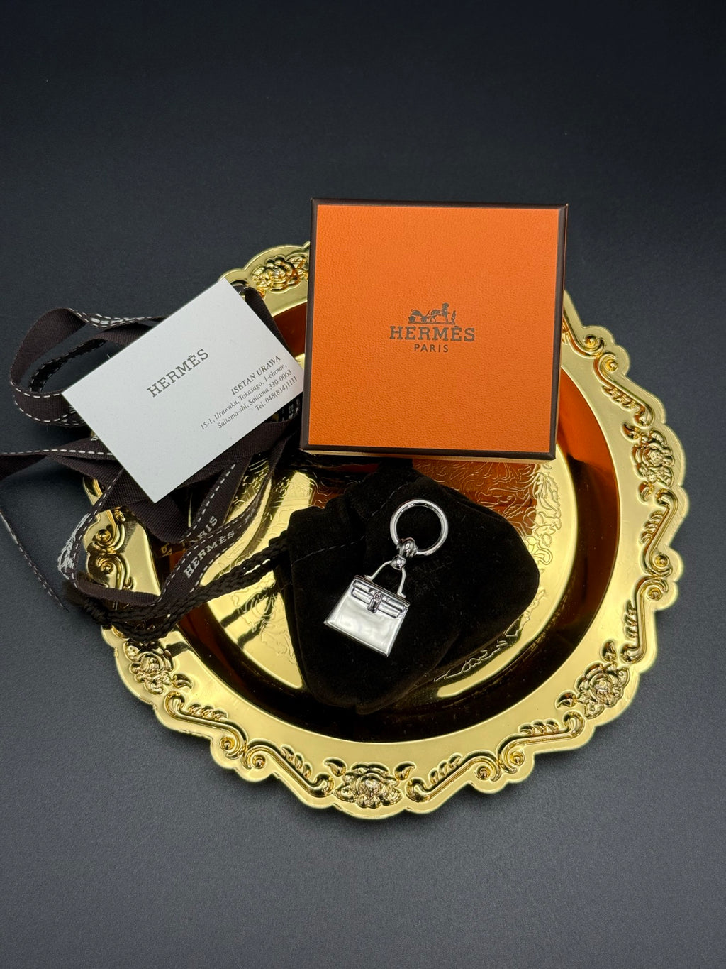 HERMES Handbag-shaped Scarf Ring