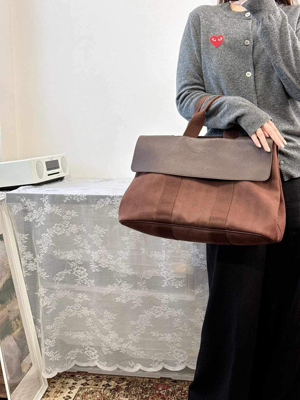 HERMES  Canvas Handbag