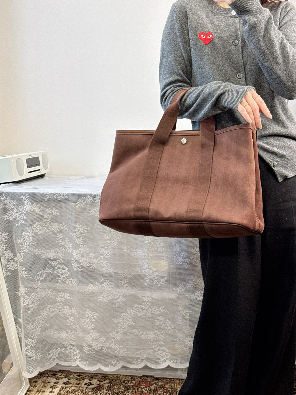 HERMES  Canvas Handbag