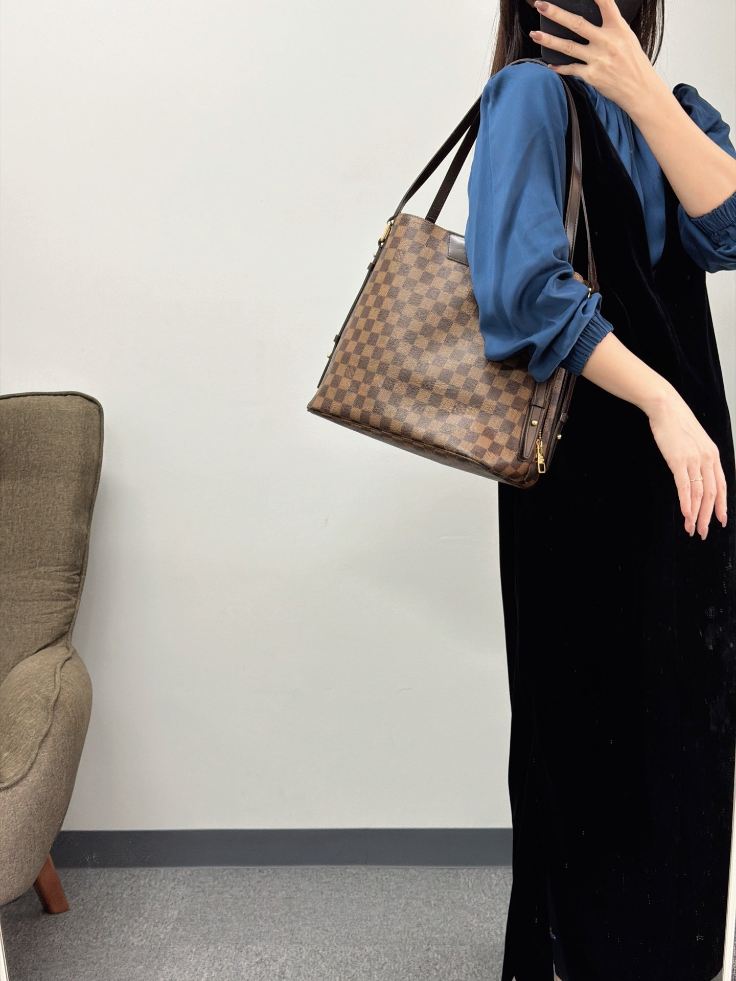 LOUIS VUITTON  Cabas Rivington Damier Shoulder bag