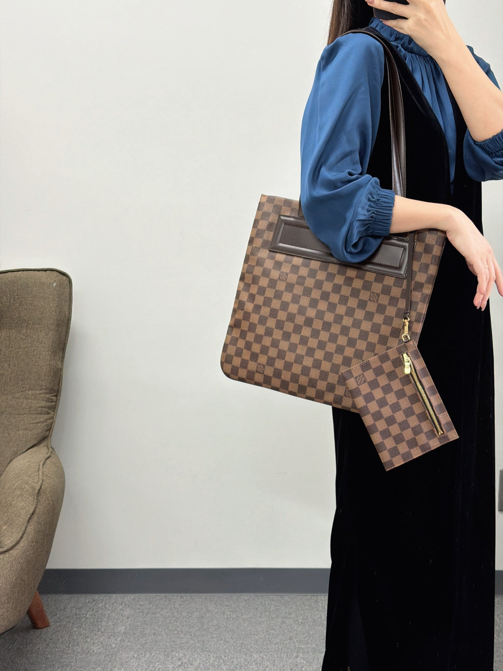 LOUIS VUITTON DAMIER Clifton Handbag(set)