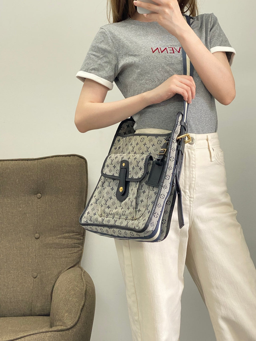LOUIS VUITTON Monogram Denim Shoulder bag