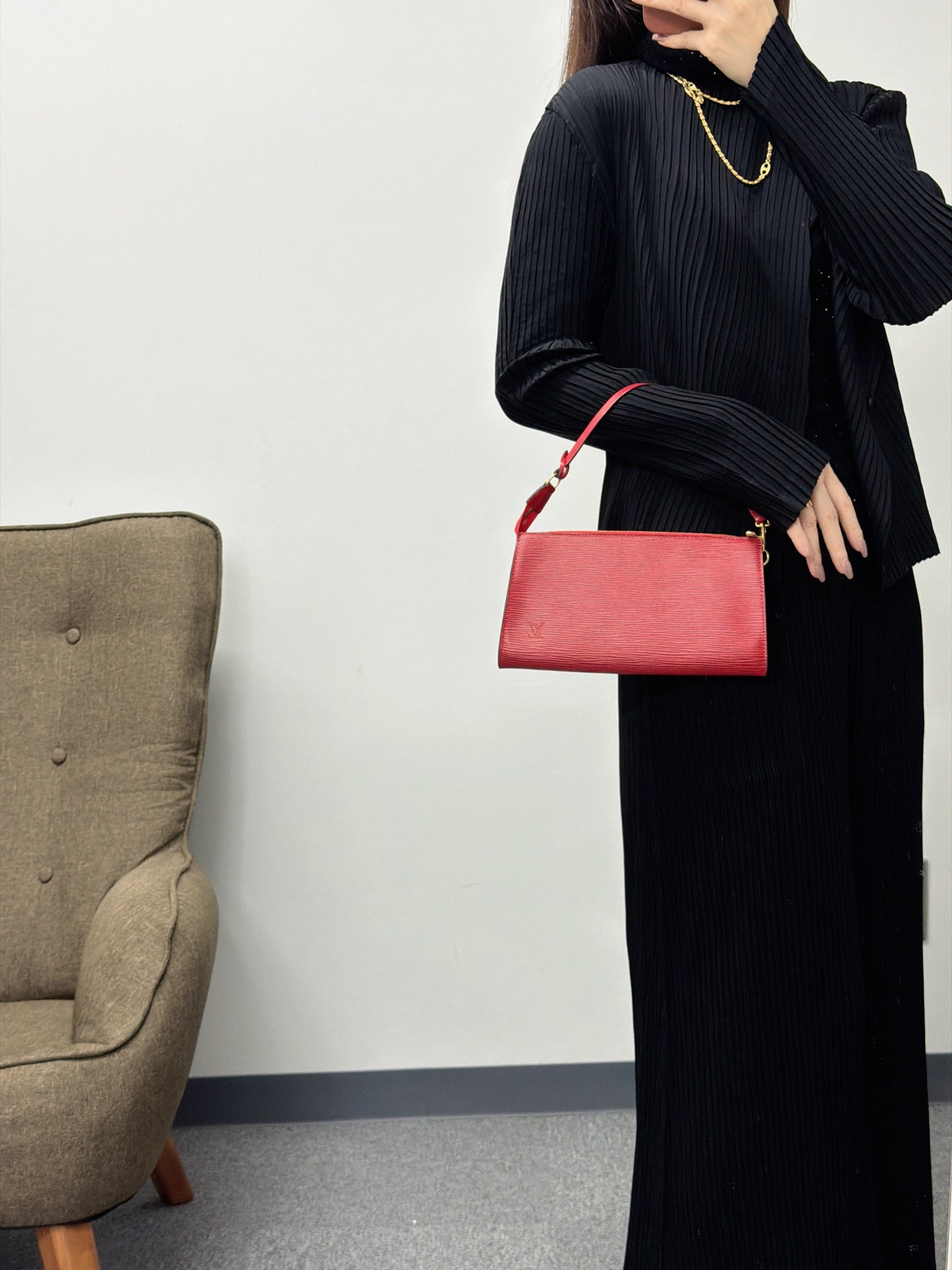 LOUIS VUITTON Epi Red Handbag
