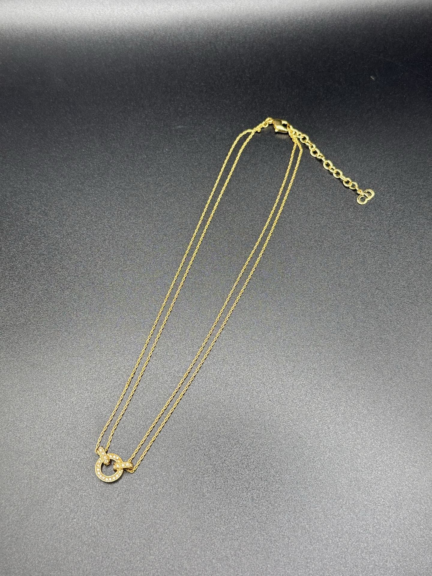 CHRISTIAN DIOR Double-chain RhinestoneNecklace