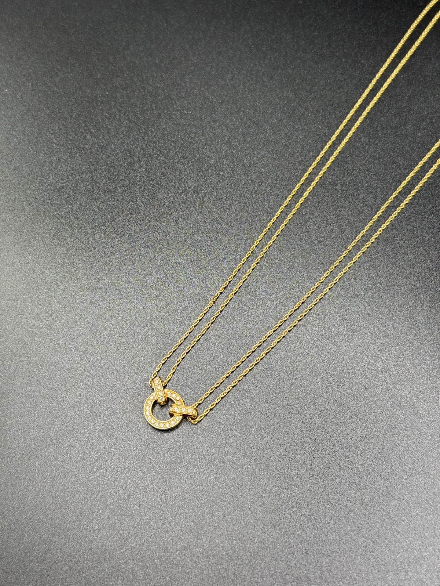 CHRISTIAN DIOR Double-chain RhinestoneNecklace