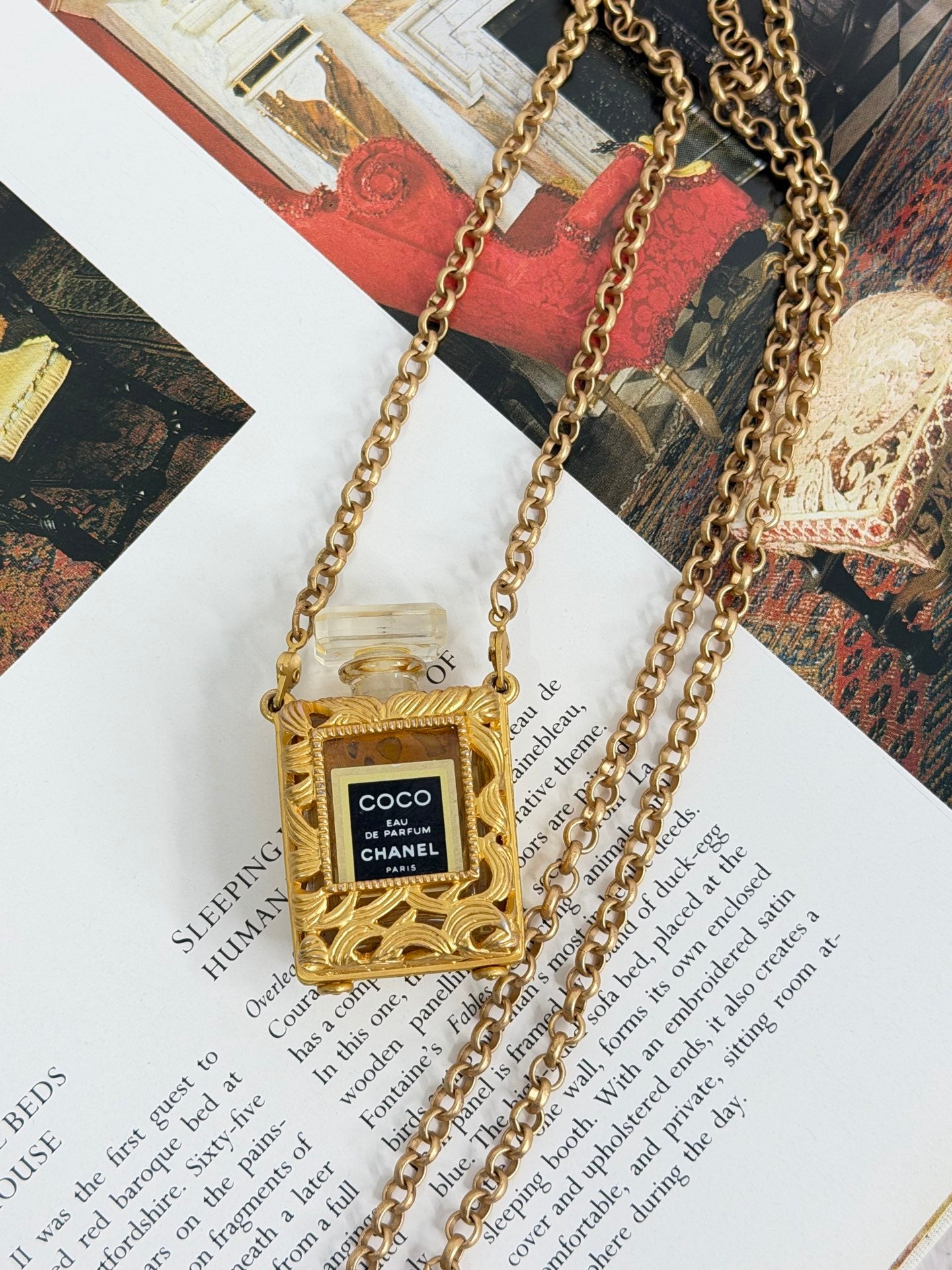 COCO CHANEL Perfume bottle pendent Necklace