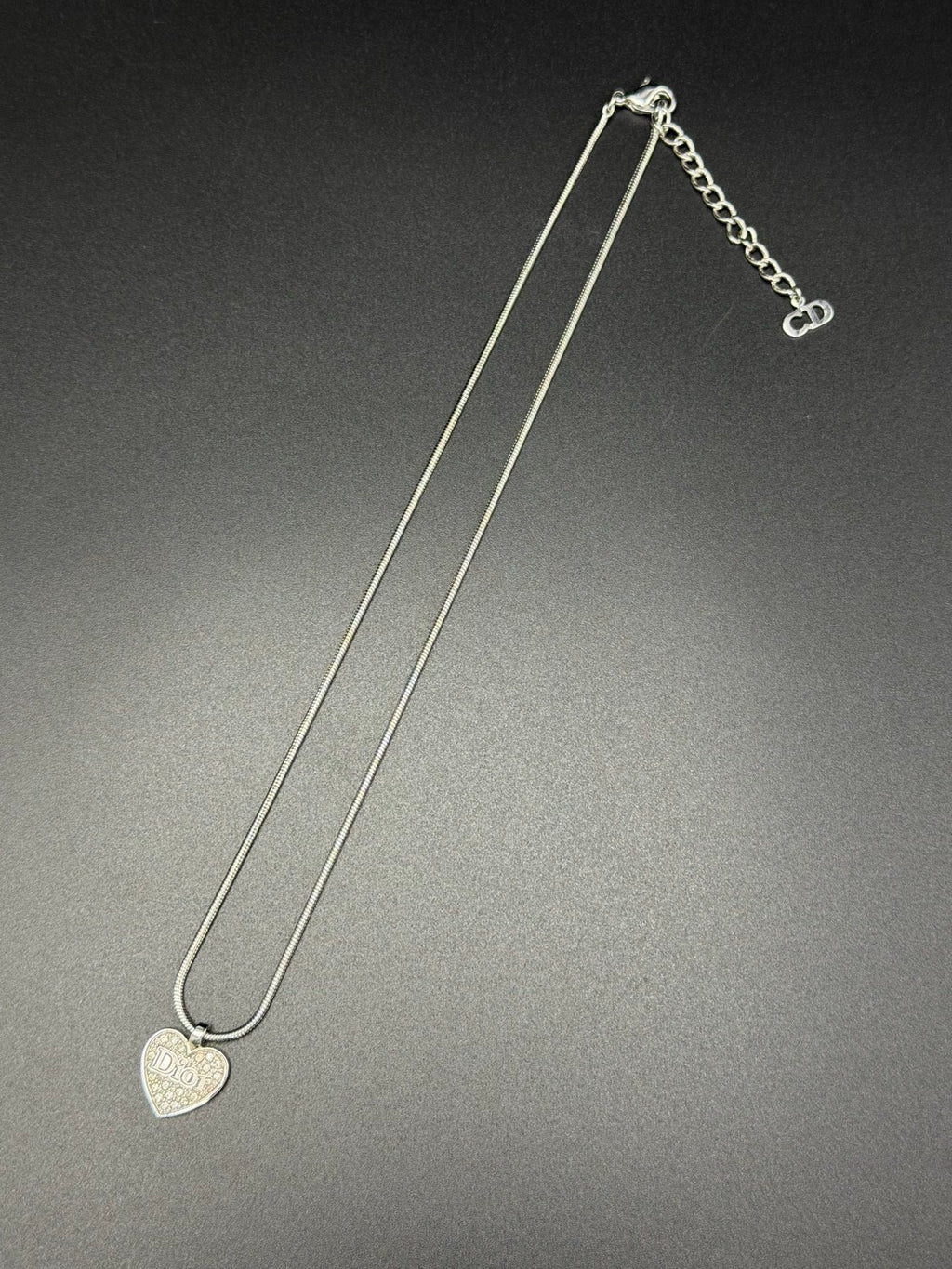 CHRISTIAN DIOR Heart-shaped Rhinestone Necklace
