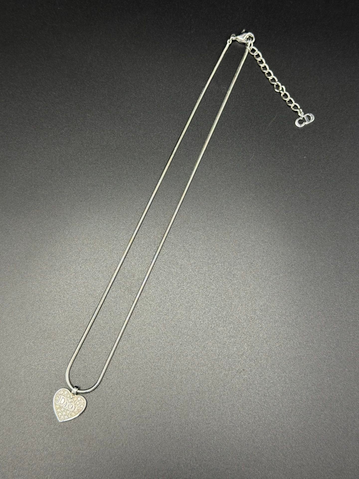 CHRISTIAN DIOR Heart-shaped Rhinestone Necklace