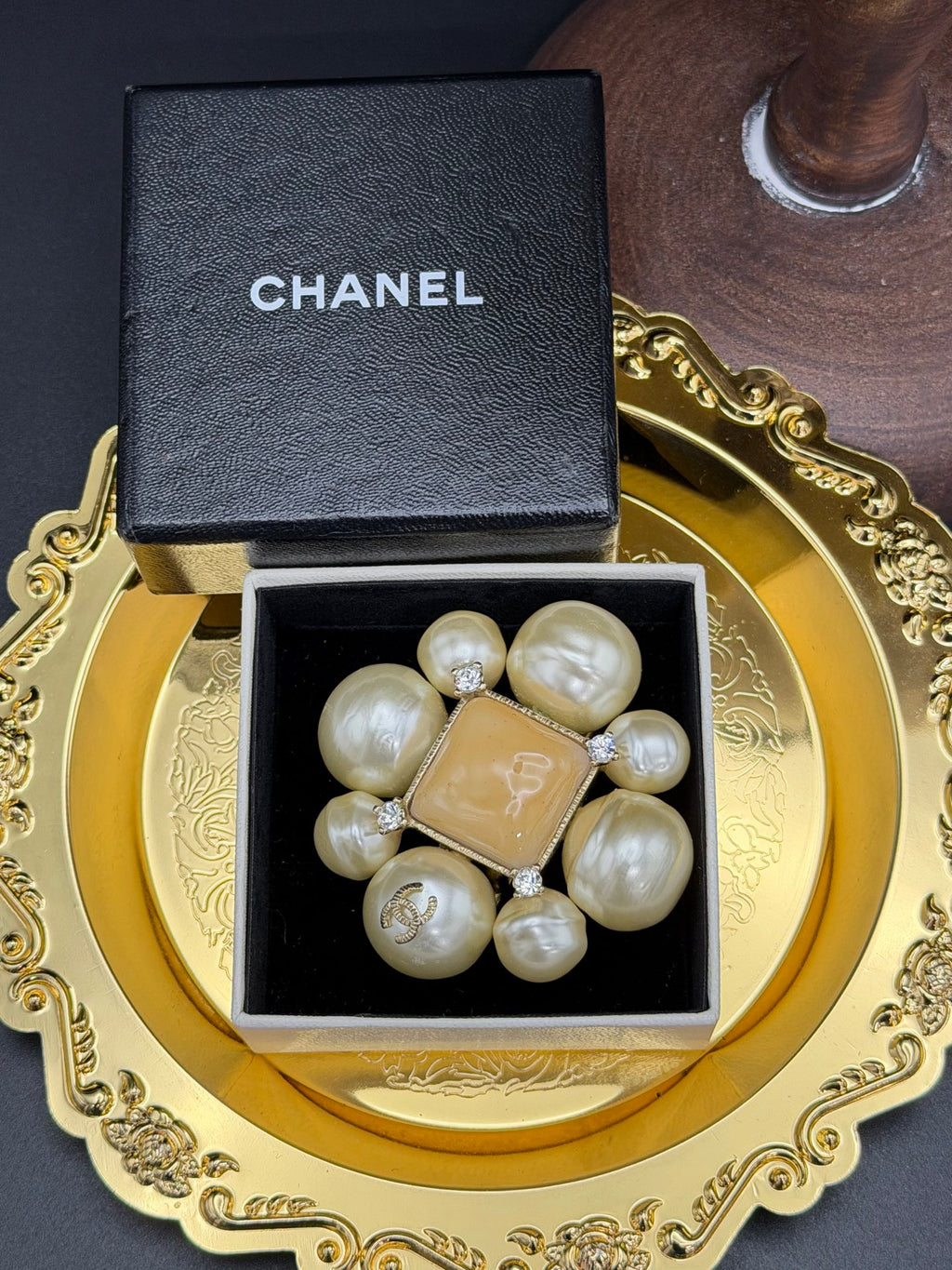 CHANEL Pearl Brooch