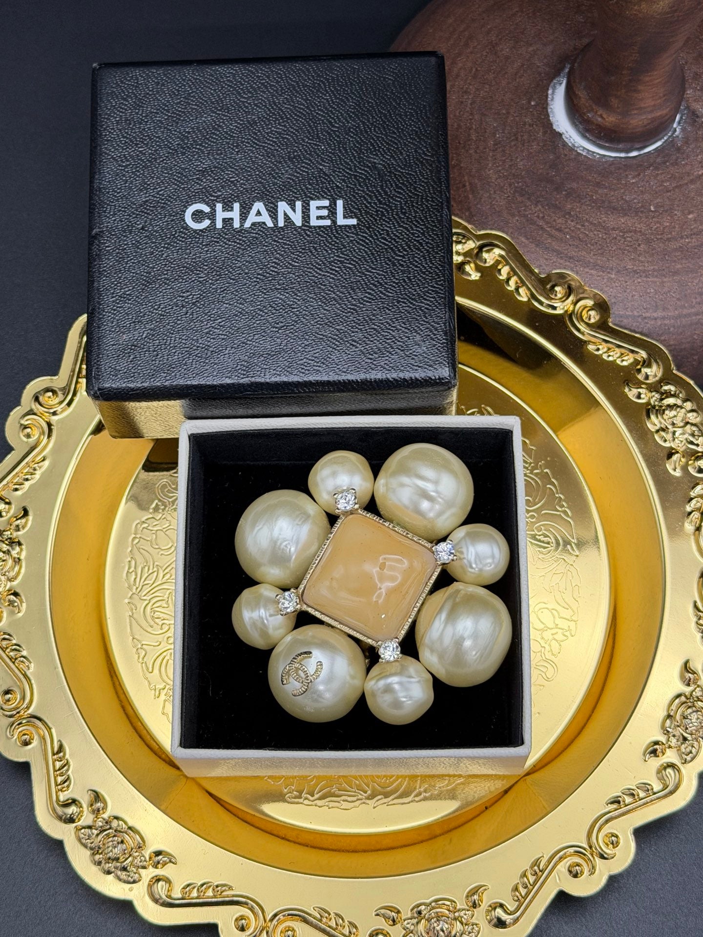 CHANEL Pearl Brooch