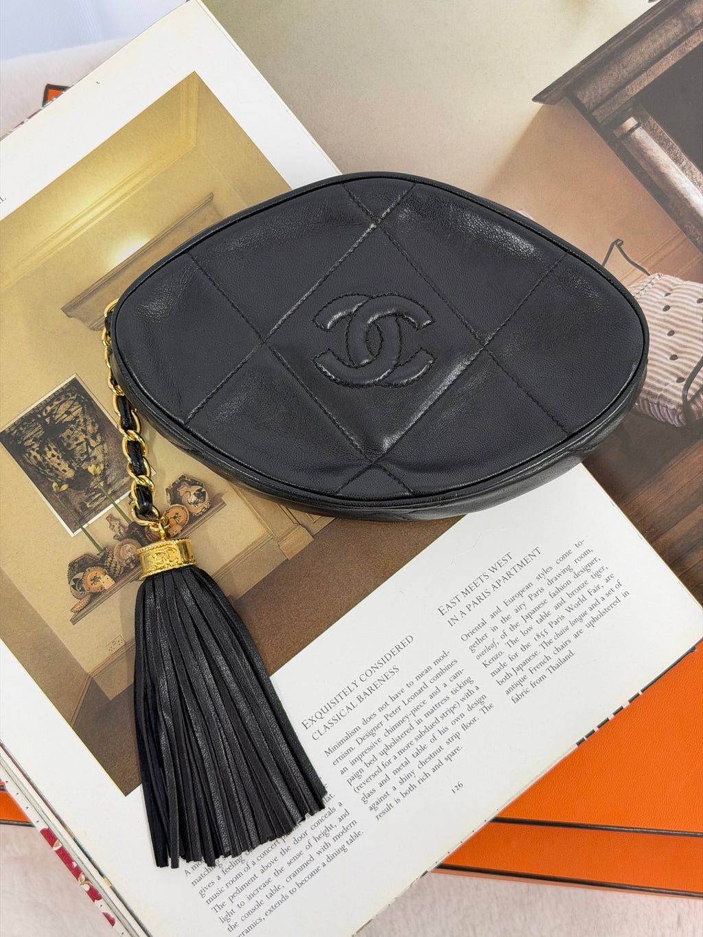 CHANEL Oval Lambskin Handbag