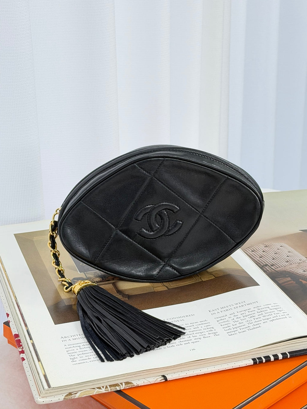CHANEL Oval Lambskin Handbag