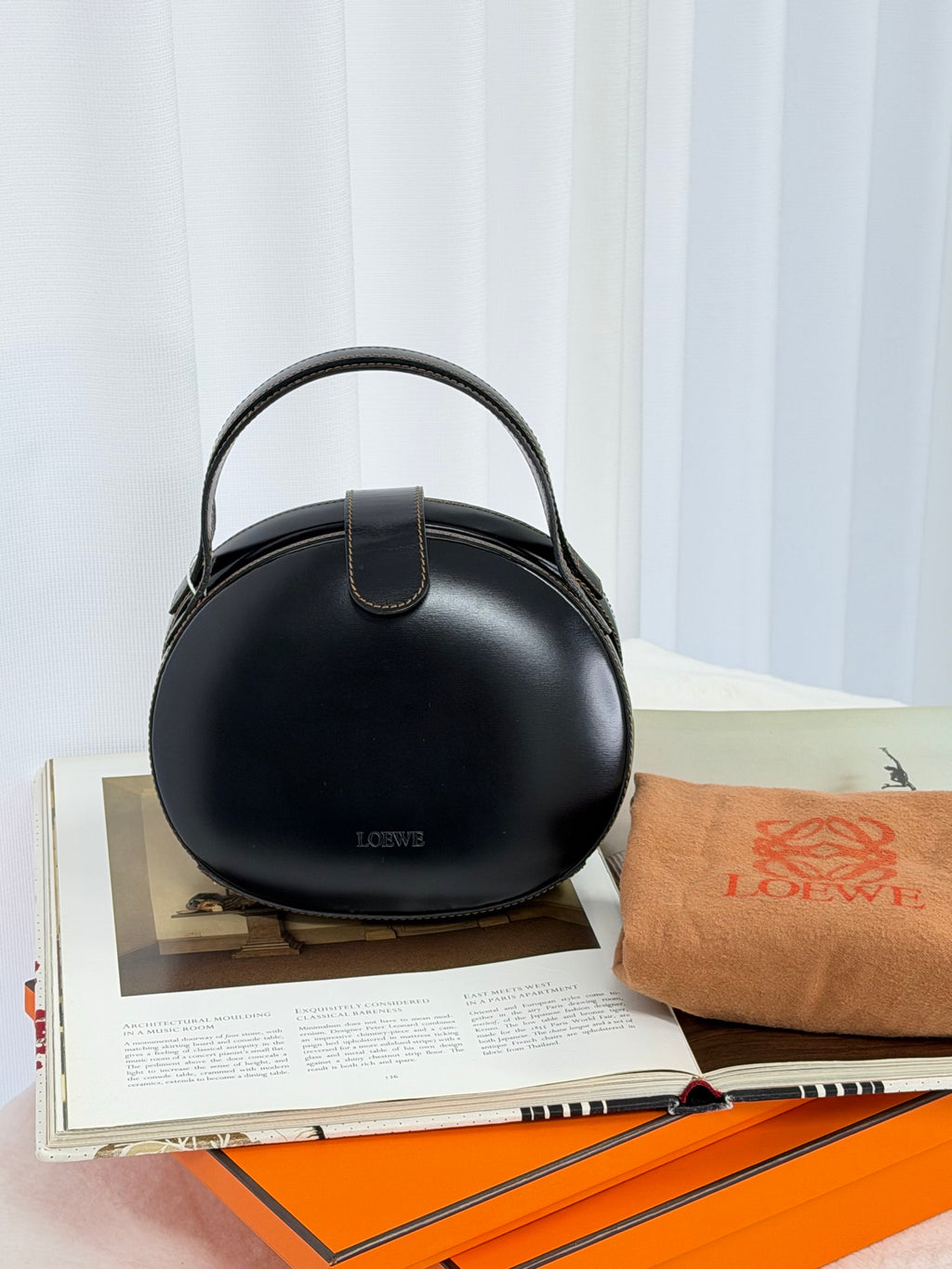 LOEWE Plaza Black Leather Handbag