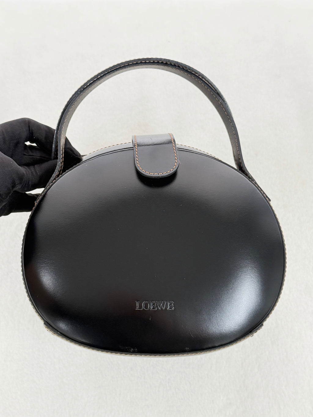 LOEWE Plaza Black Leather Handbag