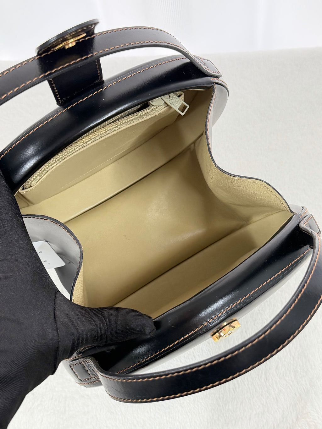 LOEWE Plaza Black Leather Handbag