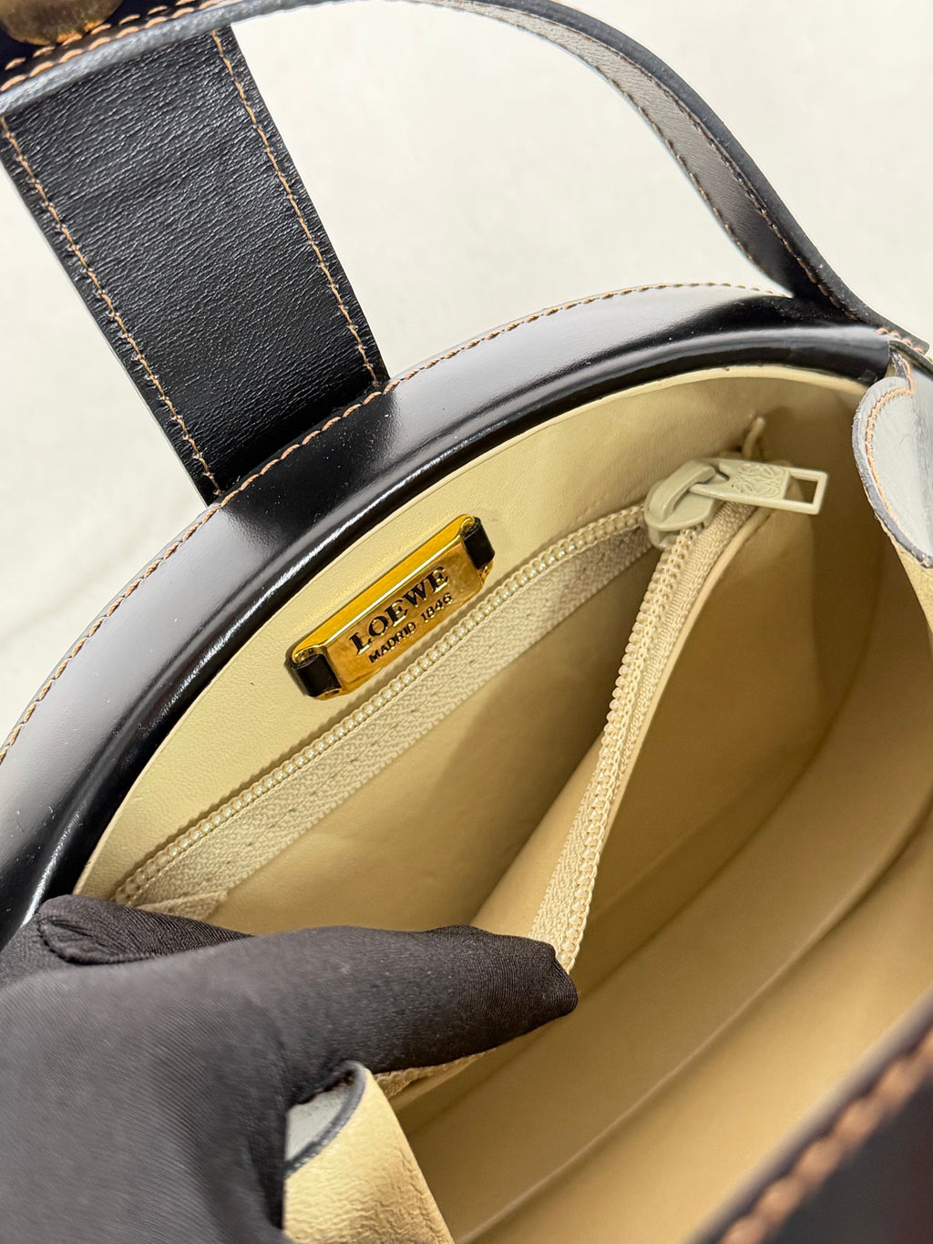 LOEWE Plaza Black Leather Handbag