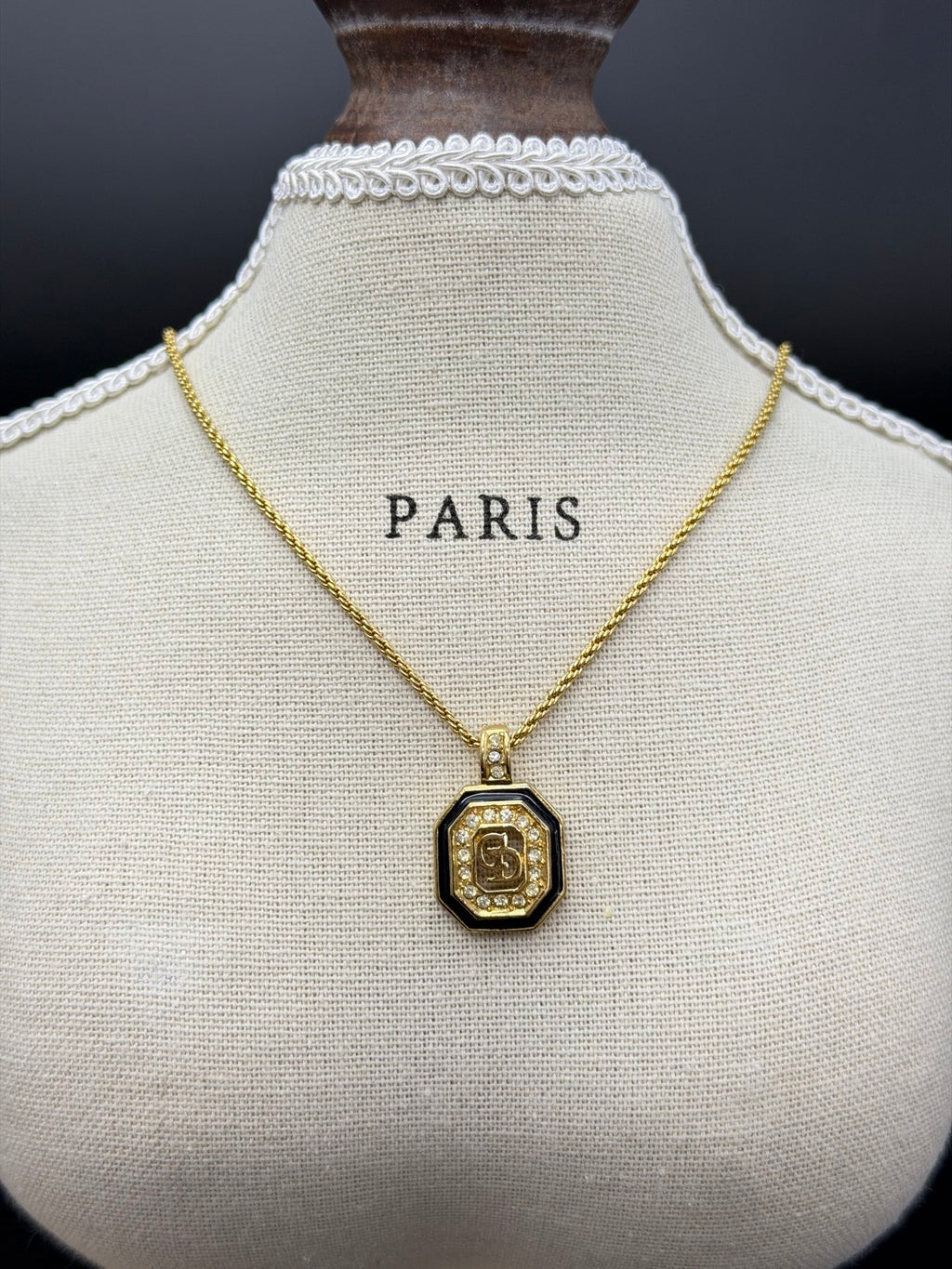 CHRISTIAN DIOR Vintage Rhinestone Necklace