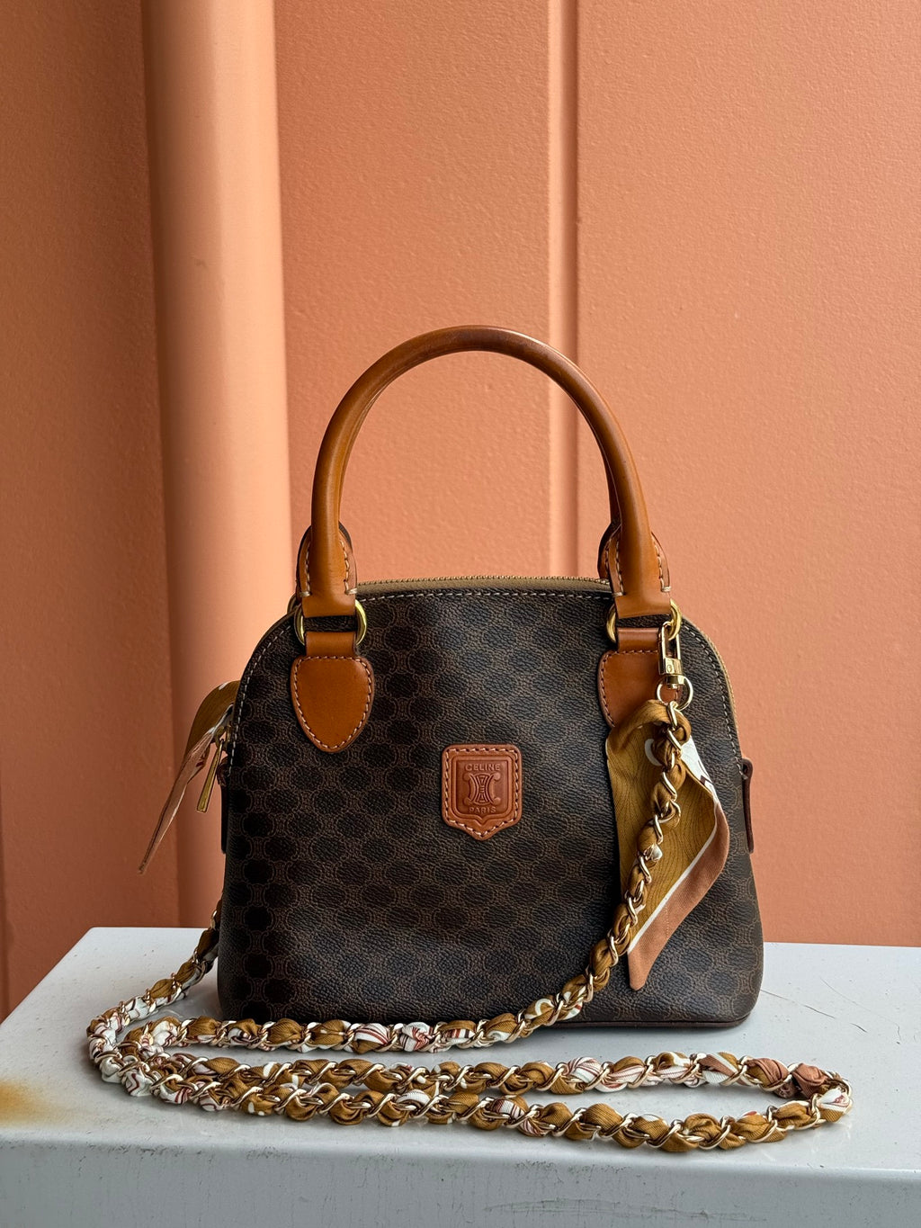 Celine Macadam Half-moon Handbag