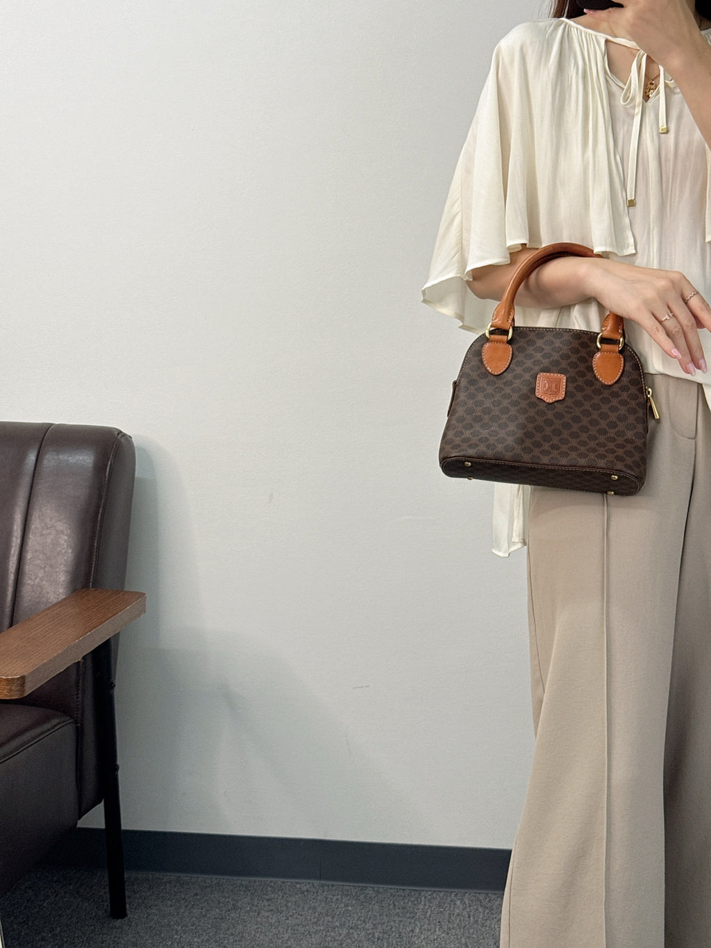 Celine Macadam Half-moon Handbag