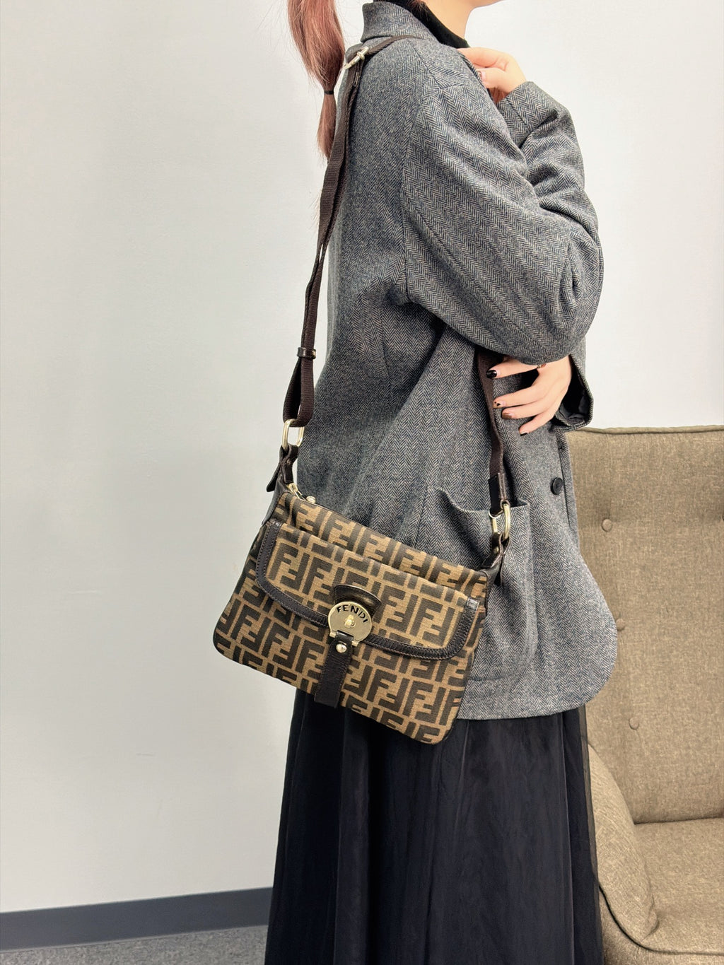 FENDI Zucca Hobo Shoulderbag