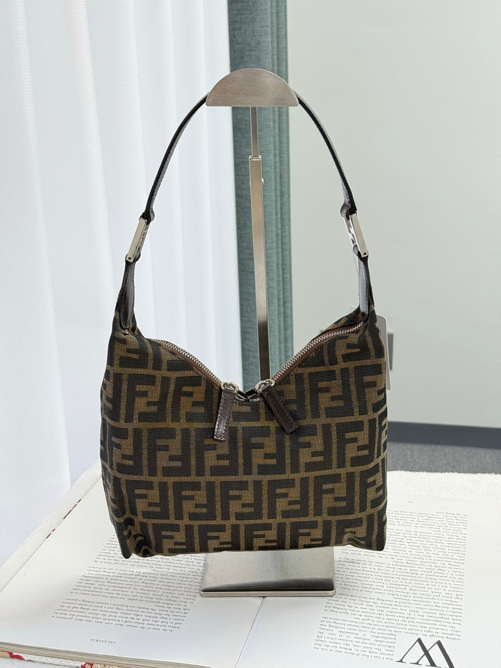 FENDI zucca v-shaped Hobobag