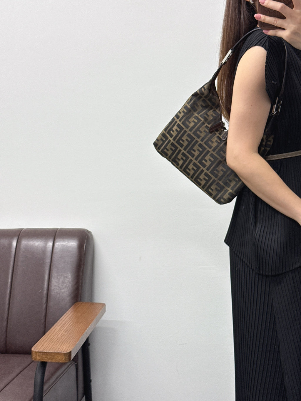FENDI zucca v-shaped Hobobag